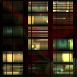 Fenêtre de bureaux la nuit